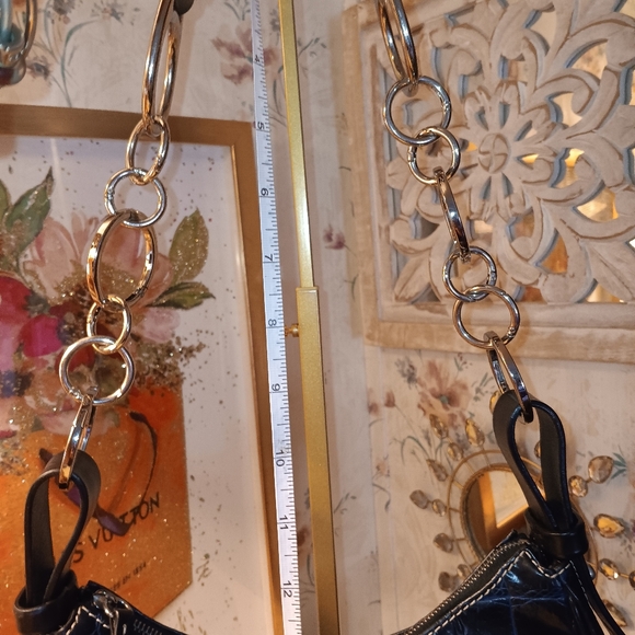 BEAUTIFUL! DOONEY & BOURKE HOBO HANDBAG-DEEP BLUE CROC EMBOSSED - Picture 5 of 7